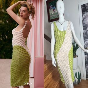 Selva Negra Green and Cream Mini Dress